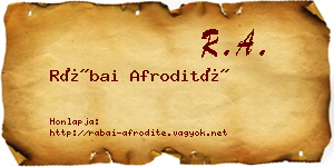 Rábai Afrodité névjegykártya